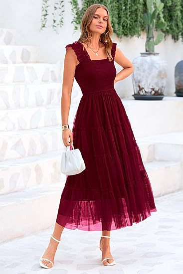 Robe maxi pour femmes avec jupe en tulle volumineuse et manches en dentelle Chic und Stil