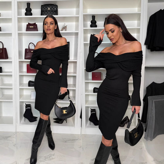 Robe de cocktail ajustée pour femmes avec décolleté off-shoulder Chic und Stil
