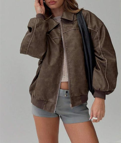 Dame Veste en similicuir au style oversize moderne Chic und Stil