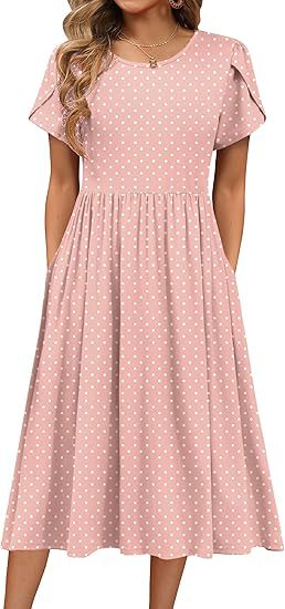 Robe midi pour femmes avec col rond et poches pratiques Chic und Stil