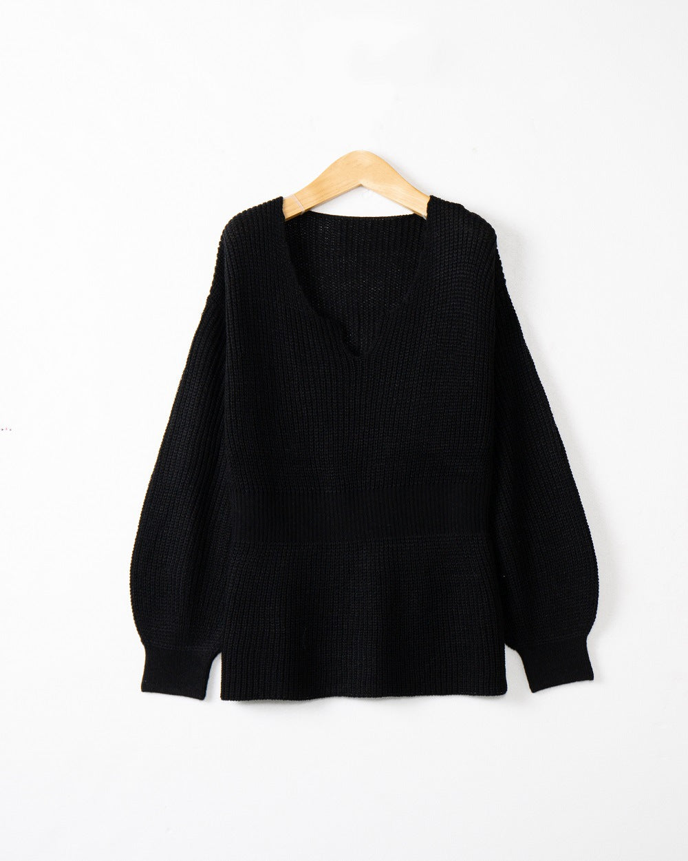 Pull en grosse maille pour femmes avec décolleté en V profond et coupe décontractée Chic und Stil