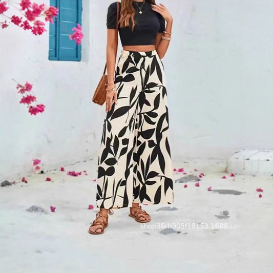 Wide palazzo pants for ladies with floral pattern Chic and Style
