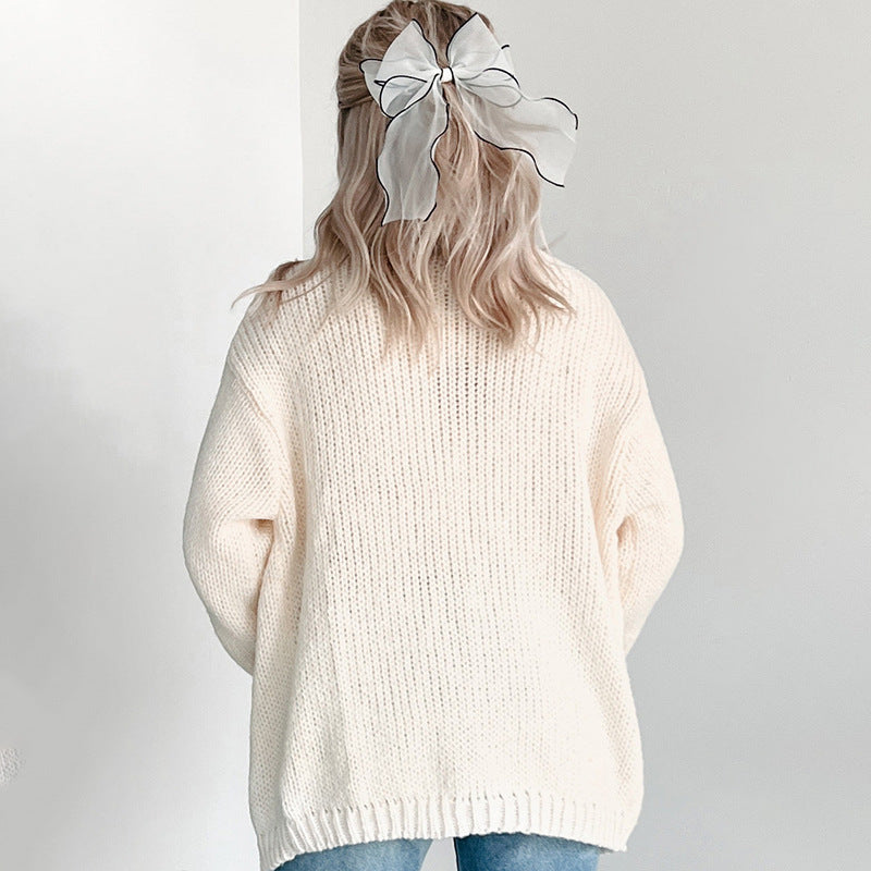 Dame cardigan avec broderie de citrouille automnale Chic und Stil