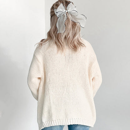 Dame cardigan avec broderie de citrouille automnale Chic und Stil