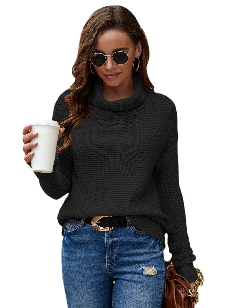Pullover en tricot douillet pour dames avec col haut et coupe décontractée Chic und Still