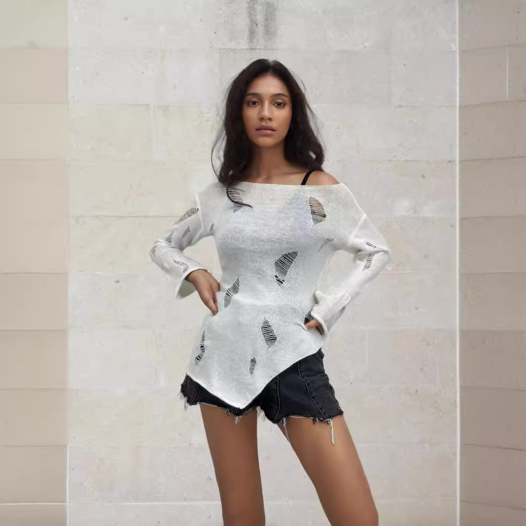 Pull en tricot pour femmes avec un design décontracté et effiloché Chic und Still