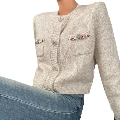 Dames élégante cardigan avec un design de boutons discret et poches Chic und Stil