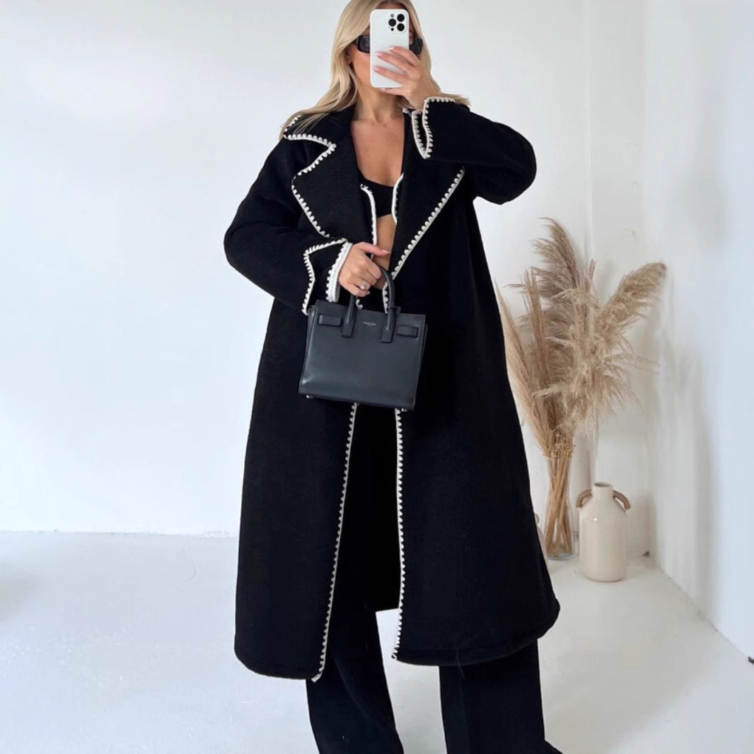 Dames Élégant Manteau Boucle Chic und Stil