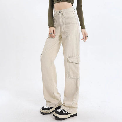 Jeans cargo pour femmes à jambes larges avec poches latérales pratiques Chic und Stil