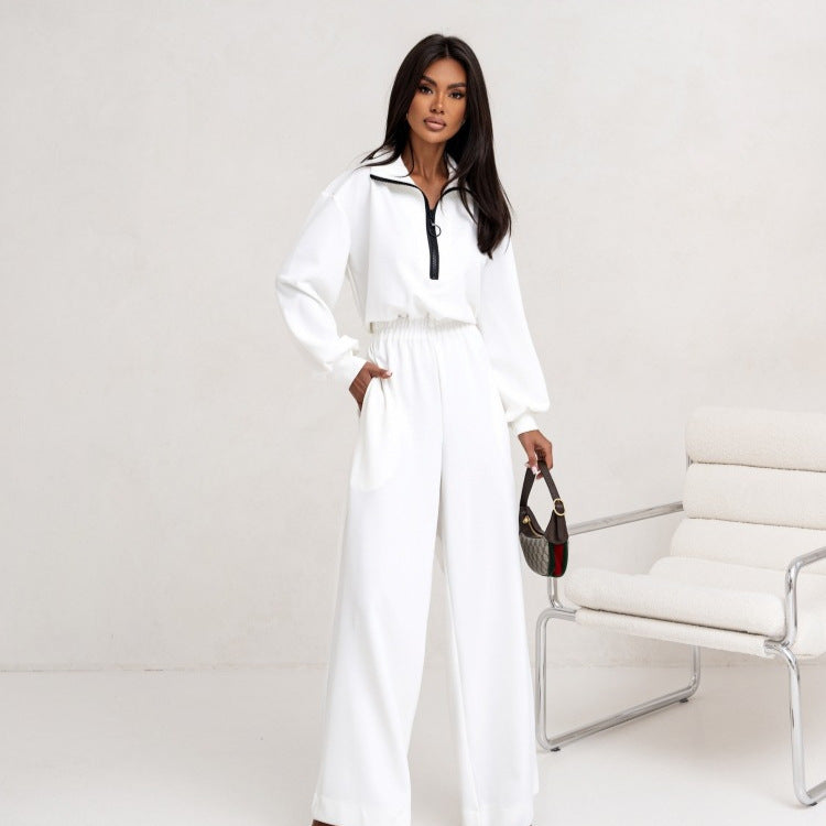 Dames Combinaison tendance avec col montant et fermeture éclair Chic und Stil