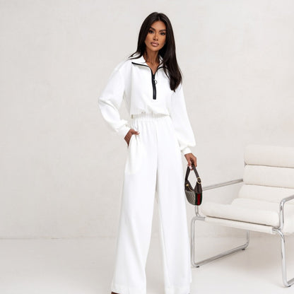 Dames Combinaison tendance avec col montant et fermeture éclair Chic und Stil