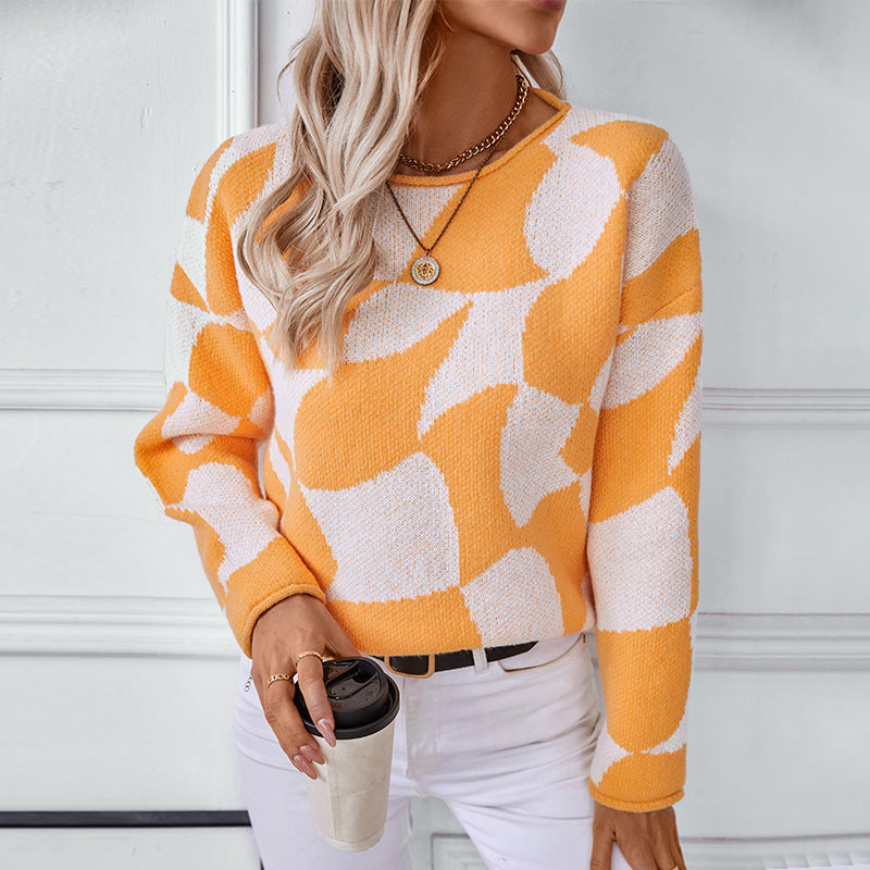 Pull over en tricot pour femmes avec motif moderne et coupe décontractée Chic und Stil