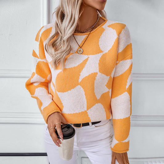 Pull over en tricot pour femmes avec motif moderne et coupe décontractée Chic und Stil