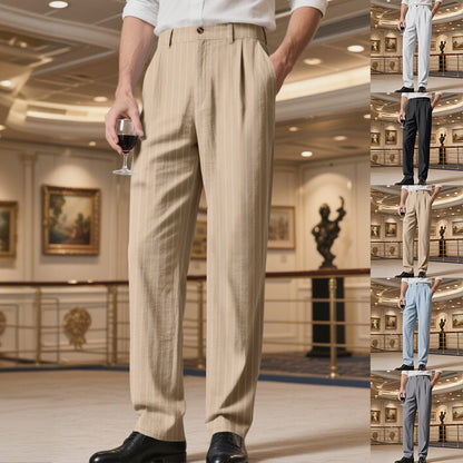 Pantalon de costume élégant pour hommes avec un fin motif à fines rayures et un grand confort de port Chic und Stil
