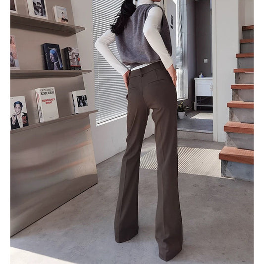 Pantalons évasés taille haute ajustés pour femmes Chic und Stil