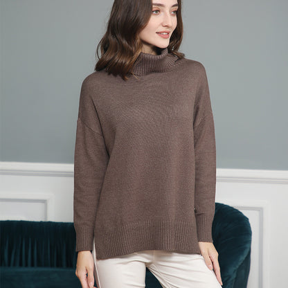 Pull décontracté pour femmes avec col montant et coupe large Chic und Stil