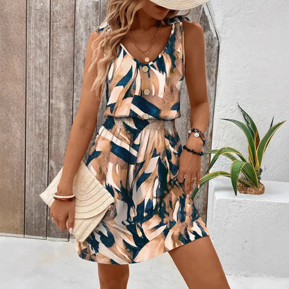 Femme Robe à boutons motif floral Chic und Stil