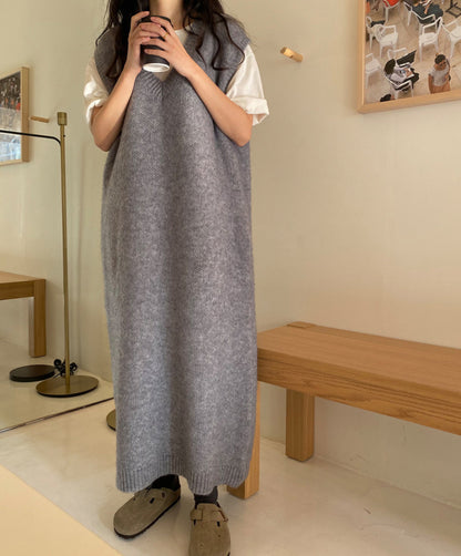 Robe maxi en tricot confortable Chic und Stil pour femmes