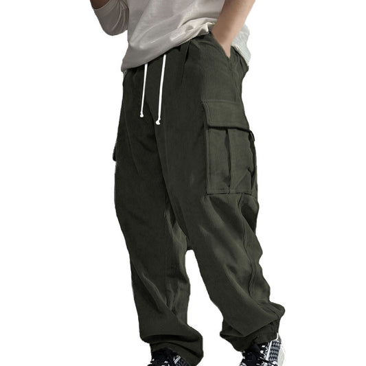 Men's Casual Cargo Pants with Soft Cord Material Chic and Style