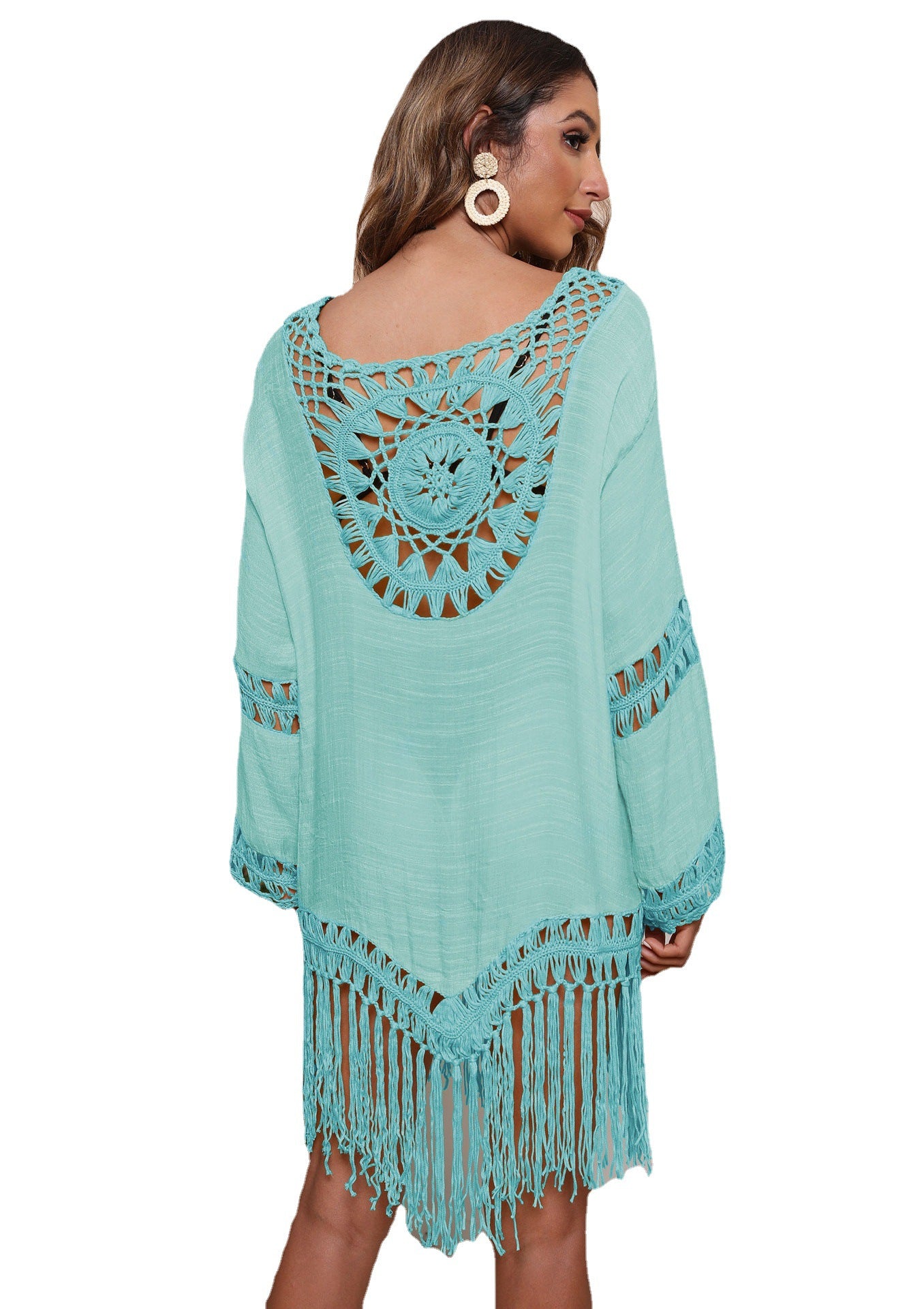 Dames Franges Détail Paréo Chic und Stil