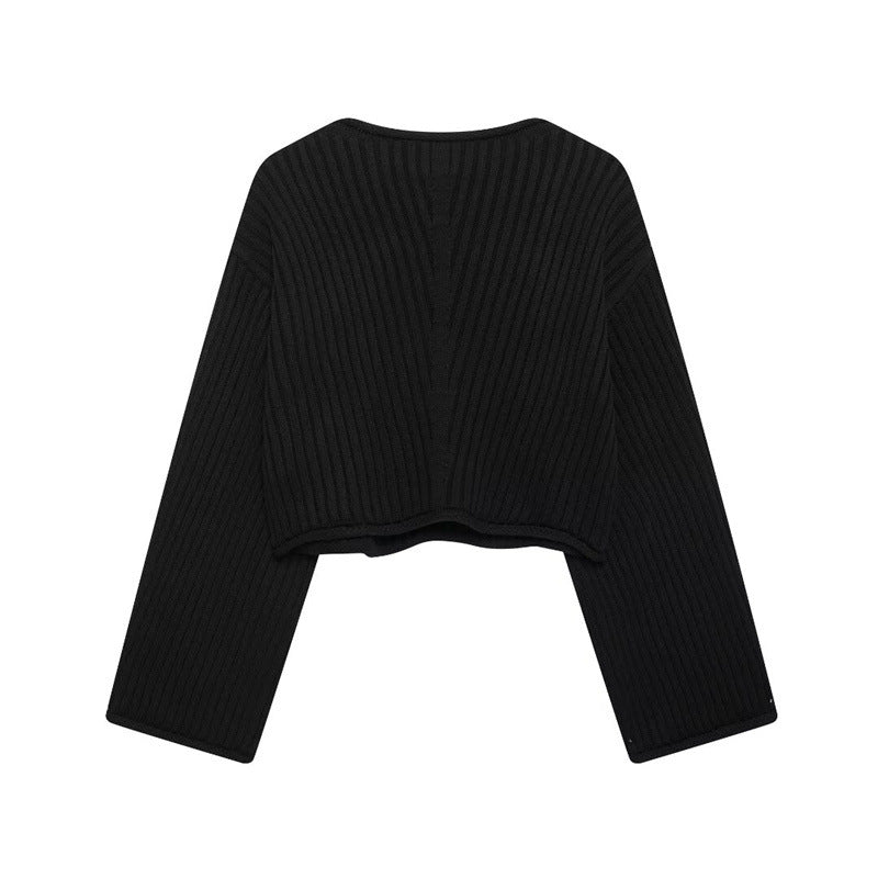 Pull-over tricot cropped pour femmes avec design texturé Chic und Stil