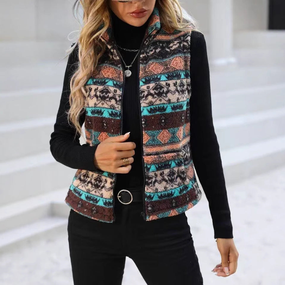 Dames Gilet à motifs colorés Chic und Stil