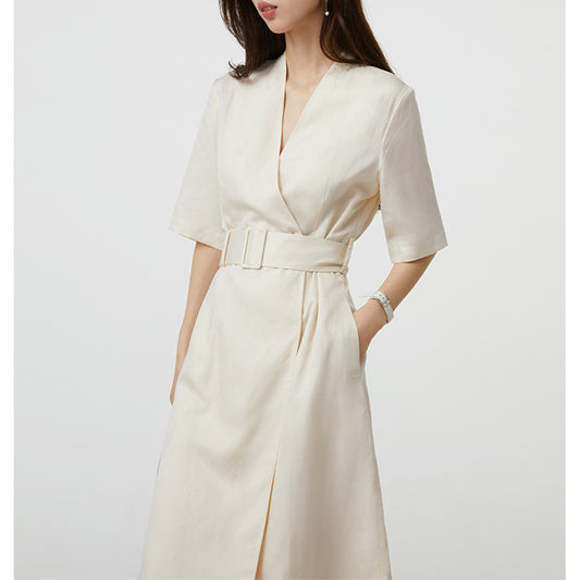 Robe midi élégante enveloppante pour femmes avec ceinture ajustable Chic und Stil