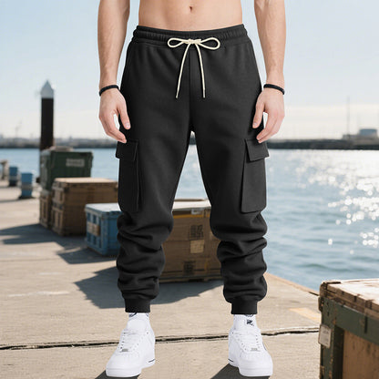 Pantalon de jogging cargo pour hommes confortable avec taille élastique et poches latérales Chic und Stil