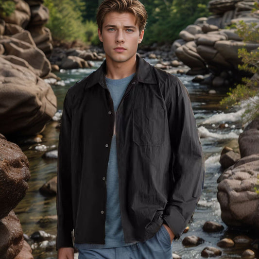 Chemise polyvalente pour hommes avec poche poitrine appliquée et col élégant Chic und Stil