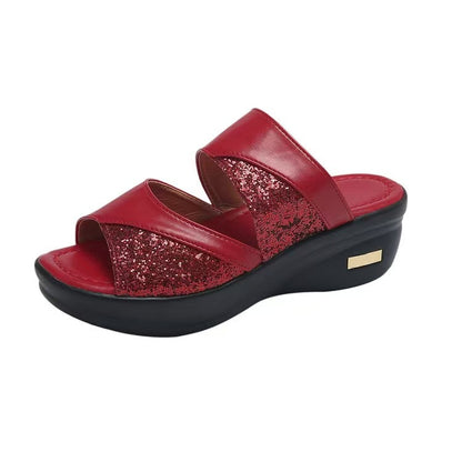 Sandales confort brillantes femmes avec semelle ergonomique Chic und Stil