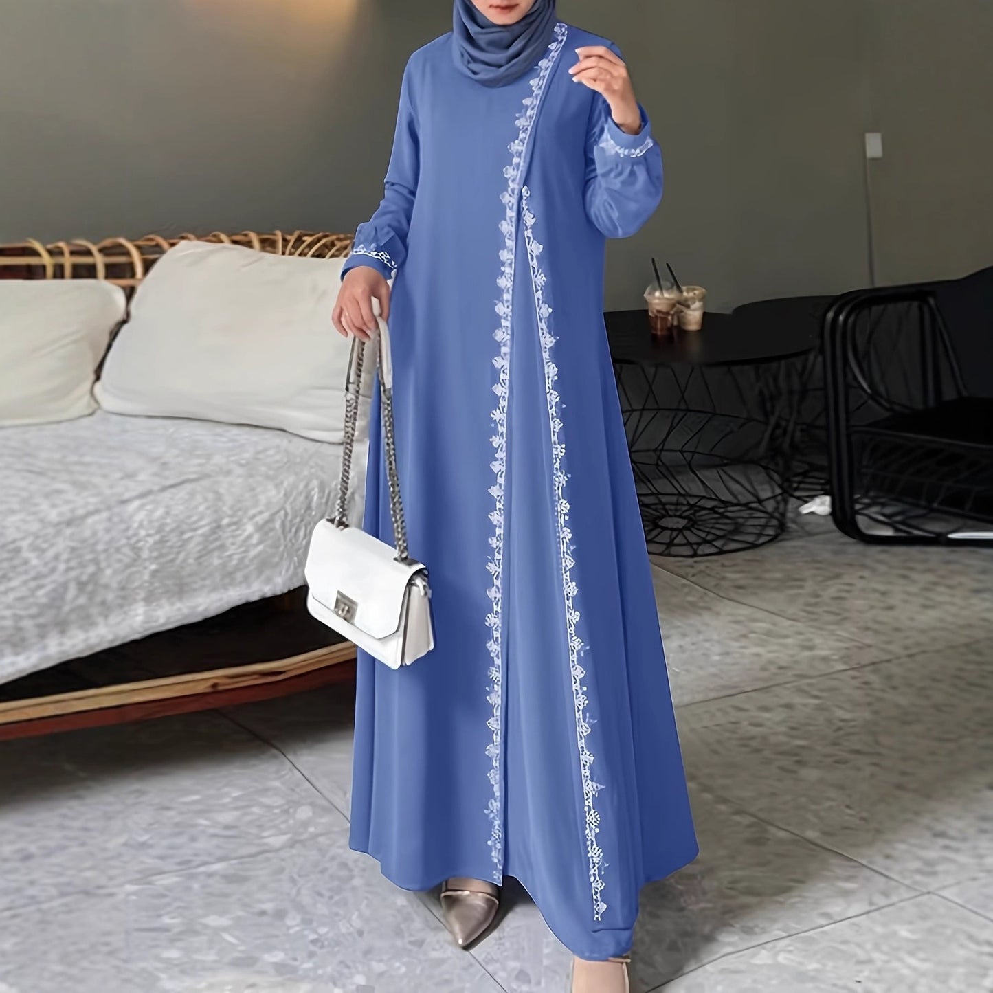 Robe maxi élégante pour femmes avec broderie élaborée Chic und Stil