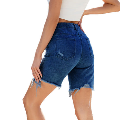 Chic and Stylish High Waisted Ripped Denim Shorts for Women