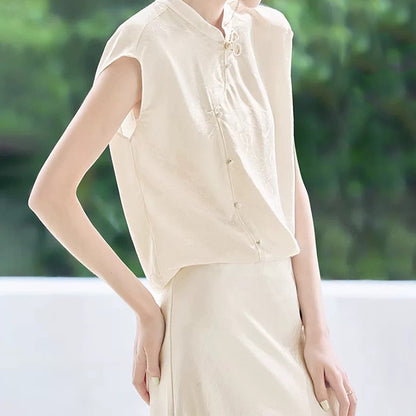 Chemisier drapé en soie pour femmes Chic und Stil