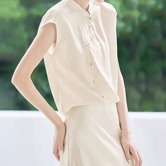 Chemisier drapé en soie pour femmes Chic und Stil