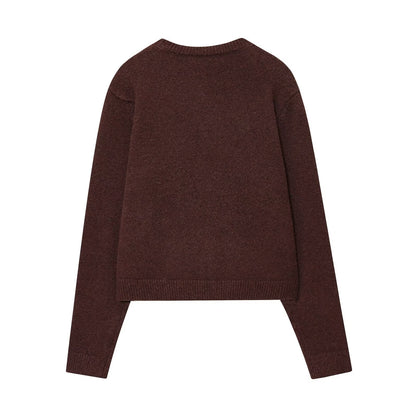 Ladies High-Quality Wool Soft Pullover with Practical Buttons Chic and Style