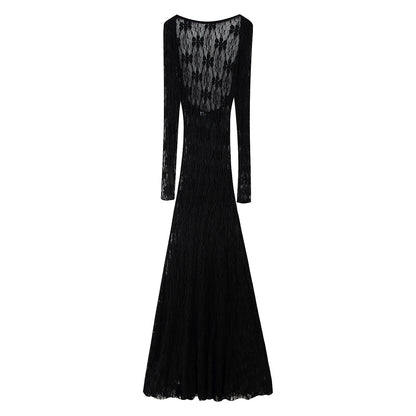 Dames Robe en dentelle à manches longues Chic und Stil