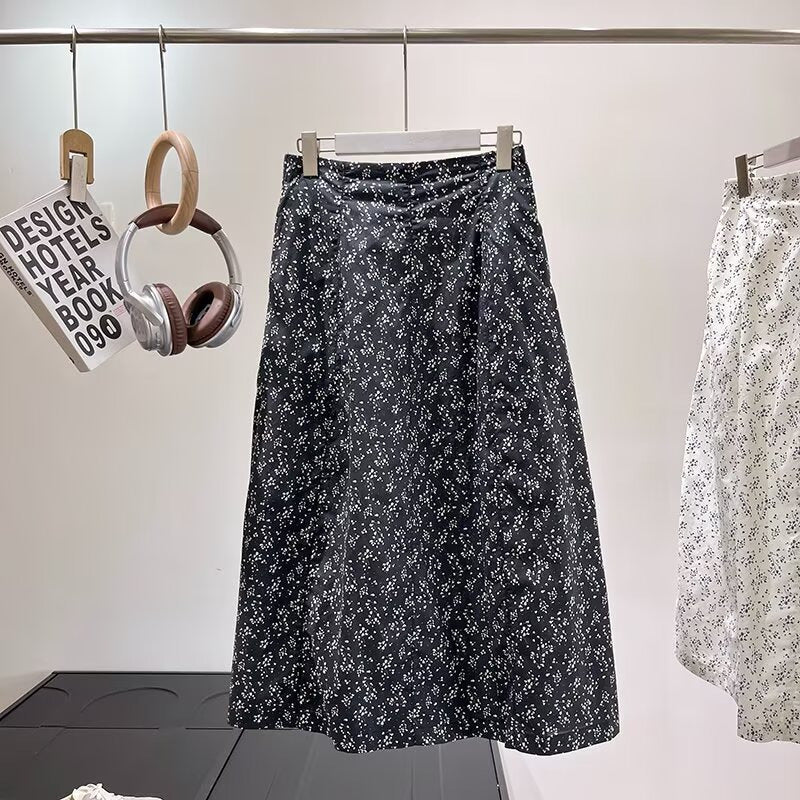 Jupe midi pour femmes avec motif floral et taille élastique Chic & Stil