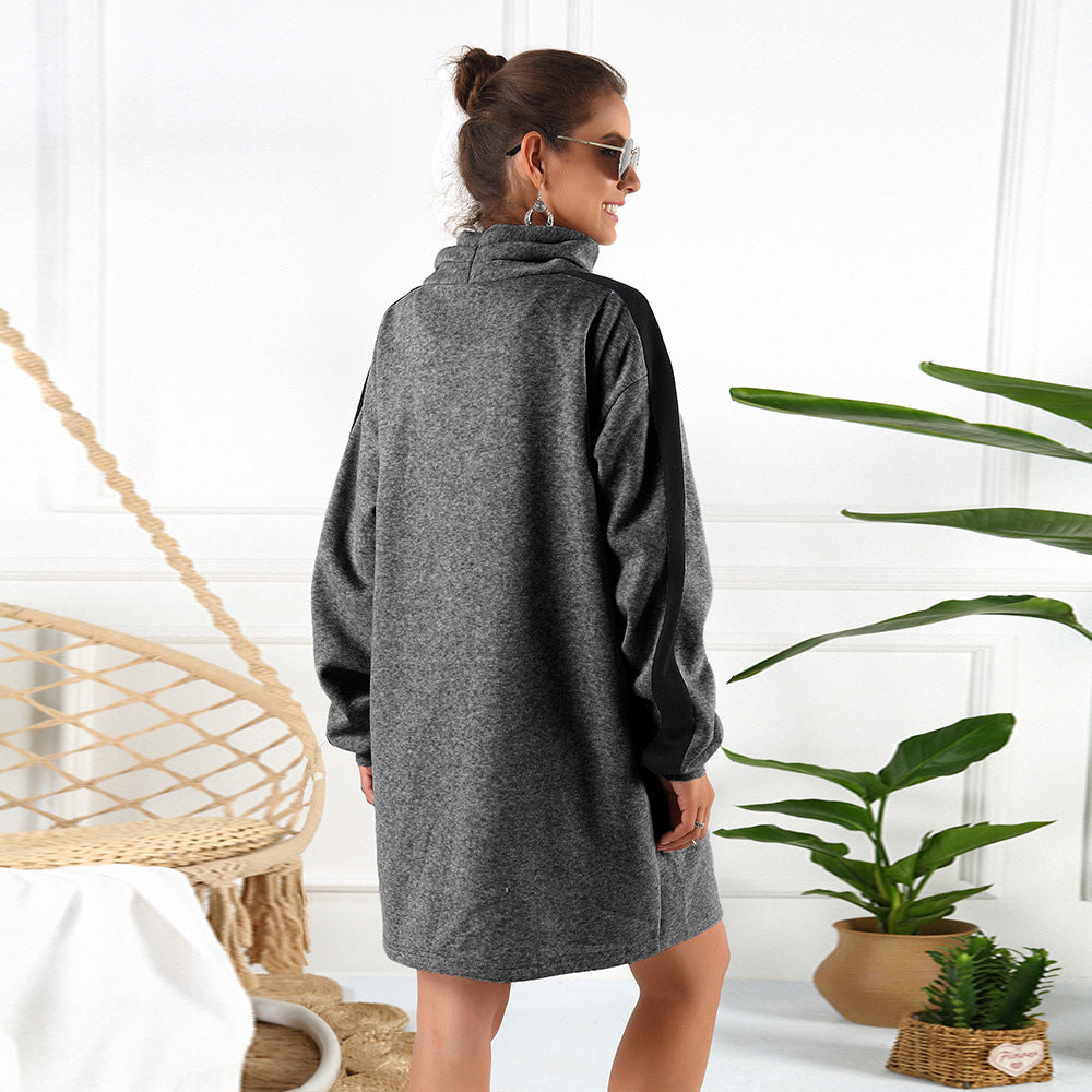 Robe sweat décontractée pour femme avec col montant et inserts latéraux Chic und Stil