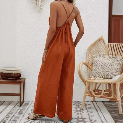 Dames élégante combinaison avec coupe stylée et fines bretelles Chic und Stil