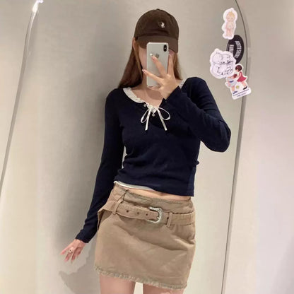 Chemise Henley à manches longues pour femmes en mélange de coton doux Chic & Stil