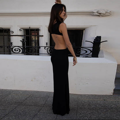 Robe maxi à découpe pour femmes avec une silhouette élancée Chic und Stil