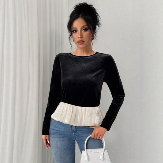 Dames Blouse exclusive avec taille plissée Chic und Stil