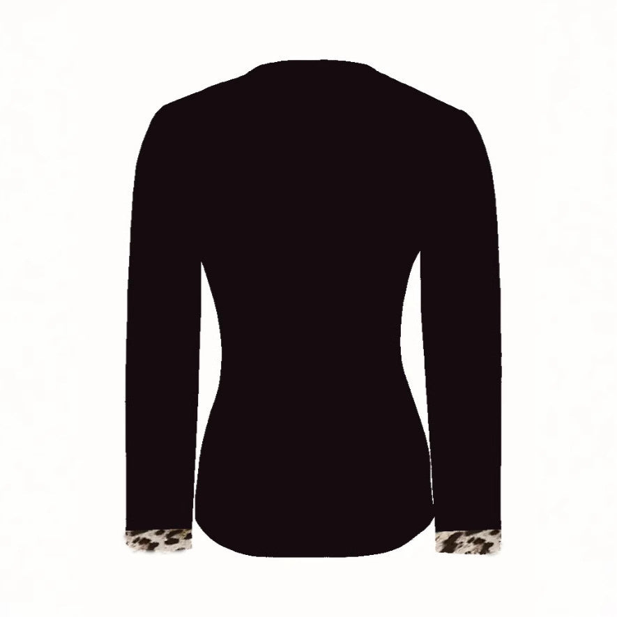 Dames Haut brillante avec fermeture éclair et imprimé animal Chic und Stil