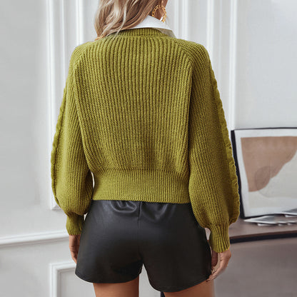 Pull en tricot pour femmes avec design torsadé et col moderne Chic und Stil