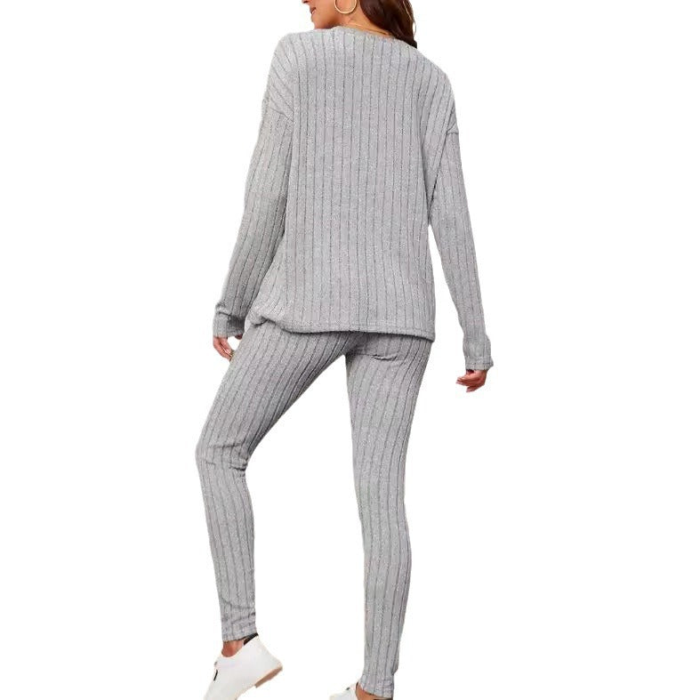 Dames Pull à manches longues en tricot avec structure côtelée Chic und Stil