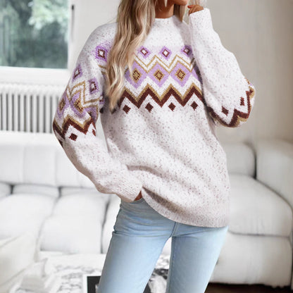 Pull en maille pour femmes avec motif géométrique et coupe décontractée Chic und Stil
