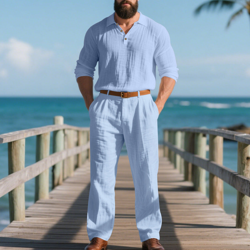 Combinaison élégante décontractée pour homme avec poches pratiques et col Henley stylé Chic und Stil