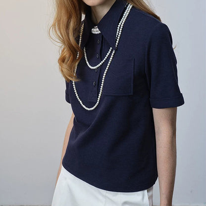 Chemise polo classique pour femmes avec détail de poche Chic und Stil