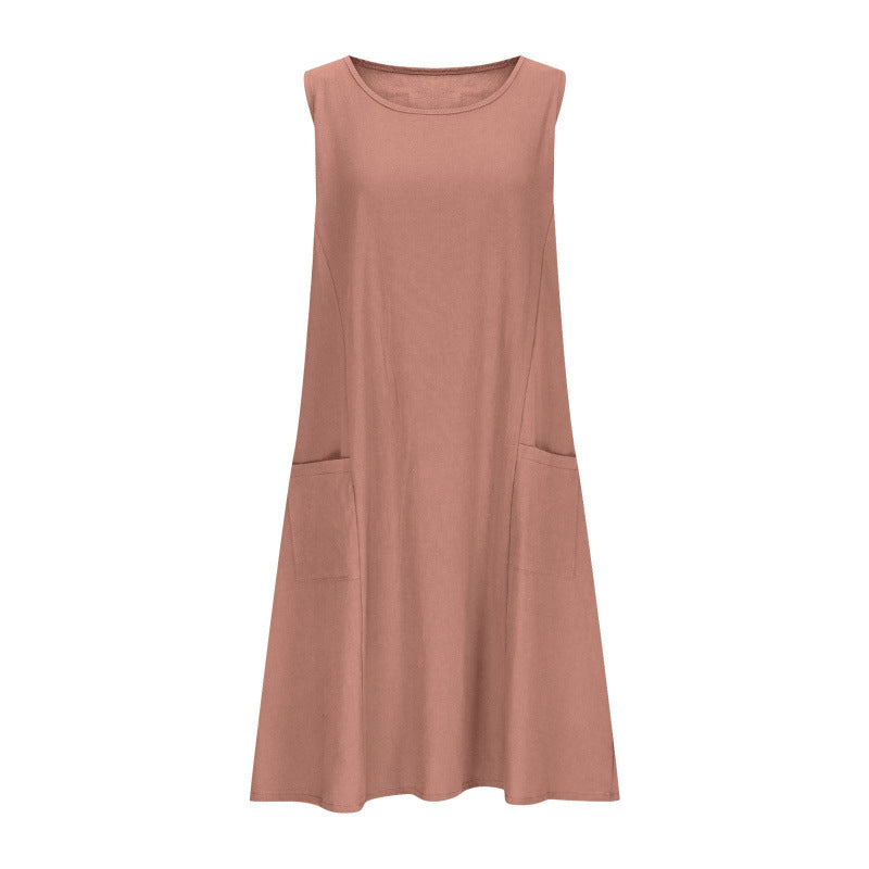 Robe décontractée sans manches pour femmes avec poches doubles Chic und Stil