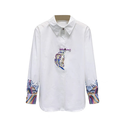 Chemisier à col brodé pour femmes Chic und Stil